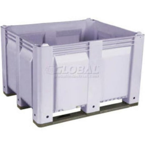 Decade Products 442743GY Solid Wall Pallet Container - Short Side Runners - 48 x 40 x 31 in. - Gray - 1500 lbs