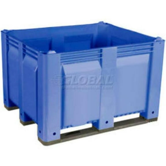 Decade Products 652755BL Solid Wall Pallet Container - Long Side Runners - 48 x 40 x 31 in. - Blue - 1500 lbs