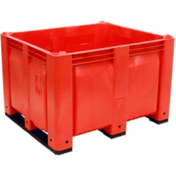 Decade Products B2350130 Solid Wall Pallet Container - Long Side Runners - 48 x 40 x 31 in. - Red - 1500 lbs