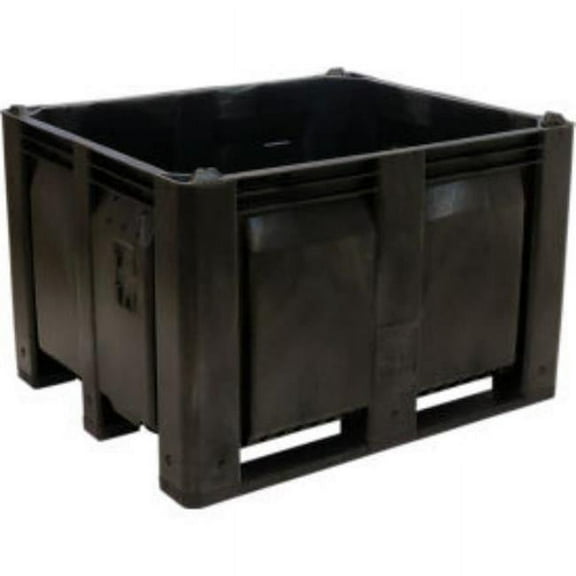 Decade Products B2350133 Solid Wall Pallet Container - Short Side Runners - 48 x 40 x 31 in. - Black - 1500 lbs