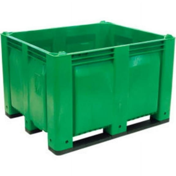 Decade Products B2350135 Solid Wall Pallet Container - Short Side Runners - 48 x 40 x 31 in. - Green - 1500 lbs