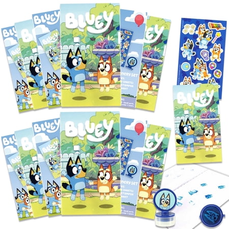 Decade West Bluey Mini Party Favors Activity Pack, Blue, 12 Pieces