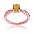 thumbnail image 1 of Decadence 10K Rose Gold 0.05 CTTW Round Diamond & 8x6mm Oval Gemstone Center Ring, 1 of 4