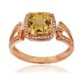 thumbnail image 1 of Decadence 10K Rose Gold 0.18 CTTW Round Diamond & 7mm Cushion Gemstone Split Sides Ring, 1 of 4