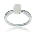 thumbnail image 1 of Decadence 10K White Gold 0.05 CTTW Round Diamond & 8x6mm Oval Gemstone Center Ring, 1 of 4