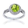 thumbnail image 1 of Decadence 10K White Gold 0.15 CTTW Round Diamond & 7mm Round Gemstone Double Halo Ring, 1 of 4