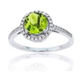 thumbnail image 1 of Decadence 10K White Gold 0.20 CTTW Round Diamond & 7mm Round Gemstone Halo Ring, 1 of 4
