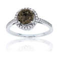 thumbnail image 1 of Decadence 10K White Gold 0.20 CTTW Round Diamond & 7mm Round Gemstone Halo Ring, 1 of 4