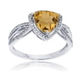 thumbnail image 1 of Decadence 10K White Gold 0.20 CTTW Round Diamond & 8mm Trillion Gemstone Split Shank Ring, 1 of 4