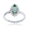 thumbnail image 1 of Decadence 10K White Gold 10x5 Marquise Gemstone & Round White Topaz Ring, 1 of 4