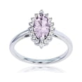 thumbnail image 1 of Decadence 10K White Gold 10x5 Marquise Gemstone & Round White Topaz Ring, 1 of 4