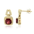 thumbnail image 1 of Decadence 10K Yellow Gold 0.17 CTTW Diamond & Garnet Dangling Earrings, 1 of 3