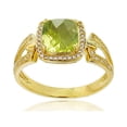 thumbnail image 1 of Decadence 10K Yellow Gold 0.18 CTTW Round Diamond & 7mm Cushion Gemstone Split Sides Ring, 1 of 4