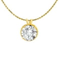 thumbnail image 1 of Decadence 10K Yellow Gold 7mm Round Cut Rope Frame Rabbit Ear 18" Rope Chain Necklace, 1 of 4
