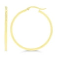thumbnail image 2 of BestGoldShop 10K White Gold Hoop Earrings – 40mm, 2mm Thick, Polished, Snap Closure 2 of 6