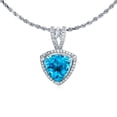 thumbnail image 1 of Decadence 10K Yellow, White, Rose Gold 8mm Trillion Cut Natural Gemstone & 0.13 CTTW Diamonds Frame 18" Rope Chain Necklace, 1 of 4