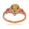 thumbnail image 1 of Decadence 14K Rose Gold 0.17 CTTW Round Diamond & 8x5mm Pear Cut Gemstone Knot Sides Ring, 1 of 4