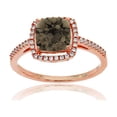 thumbnail image 1 of Decadence 14K Rose Gold 0.18 CTTW Round Diamond & 7mm Cushion Gemstone Halo Ring, 1 of 4