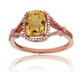 thumbnail image 1 of Decadence 14K Rose Gold 0.22 CTTW Round Diamond & 8x6mm Cushion Gemstone Split Shank Ring, 1 of 4