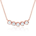 thumbnail image 1 of Decadence 14K Rose Gold Plated Sterling Silver 4mm Cubic Zirconia Bezel Set Bar 18" Necklace For Women, 1 of 5