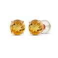 thumbnail image 1 of Decadence 14K Rose Gold Plated Sterling Silver 4mm Round Natural Citrine November Birthstone Prong Set Stud Earrings For Women and Girls, 1 of 5