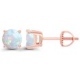 thumbnail image 1 of Decadence 14K Rose Gold Plated Sterling Silver 6mm Round Created Opal October Birthstone Screwback Stud Earrings, 1 of 5