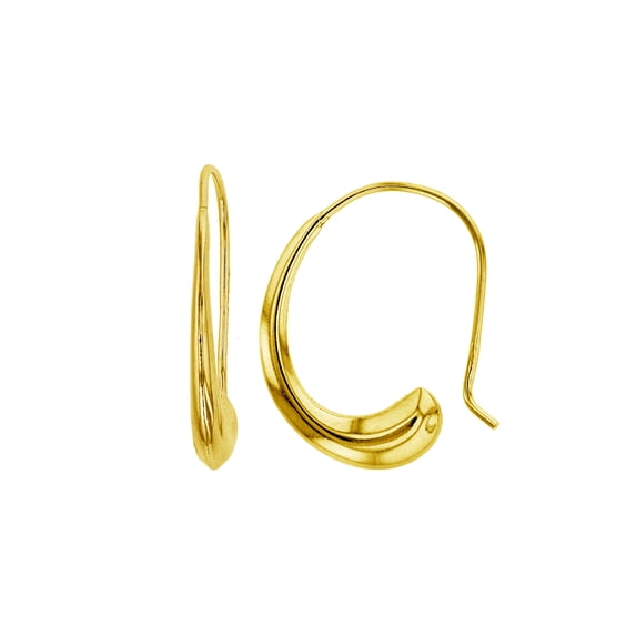 Decadence 14K Solid Gold Plated 925 Sterling Silver Rhodium Fish Hook Hoop Earrings | Earrings For Women | Yellow Rose White Gold Plated | Slide On | Modern Look & Feel
