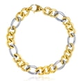 thumbnail image 1 of Decadence 14K Two-Tone Gold Fancy Figaro Design 7.5" Chain Bracelet, 1 of 3