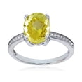 thumbnail image 1 of Decadence 14K White Gold 0.08 CTTW Round Diamond Channel Set & 10x8 Oval Gemstone Engagement Ring, 1 of 4
