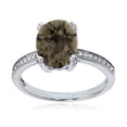 thumbnail image 1 of Decadence 14K White Gold 0.08 CTTW Round Diamond Channel Set & 10x8 Oval Gemstone Engagement Ring, 1 of 4
