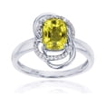 thumbnail image 1 of Decadence 14K White Gold 0.09 CTTW Round Diamond & 8x6mm Cushion Gemstone Knot Ring, 1 of 4