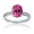 thumbnail image 1 of Decadence 14K White Gold 0.10 CTTW Round Diamond Channel Set & 10x8 Oval Gemstone Engagement Ring, 1 of 4