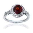 thumbnail image 1 of Decadence 14K White Gold 0.15 CTTW Round Diamond & 7mm Round Gemstone Double Halo Ring, 1 of 4