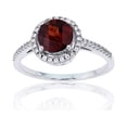 thumbnail image 1 of Decadence 14K White Gold 0.20 CTTW Round Diamond & 7mm Round Gemstone Halo Ring, 1 of 4