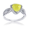 thumbnail image 1 of Decadence 14K White Gold 0.20 CTTW Round Diamond & 8mm Trillion Gemstine Split Shank Ring, 1 of 4