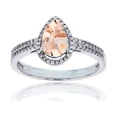thumbnail image 1 of Decadence 14K White Gold 0.20 CTTW Round Diamond & 8x5mm Pear Cut Gemstone Halo Ring, 1 of 4
