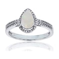 thumbnail image 1 of Decadence 14K White Gold 0.20 CTTW Round Diamond & 8x5mm Pear Cut Gemstone Halo Ring, 1 of 4