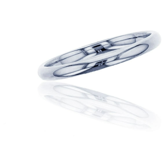Decadence 14K White Gold 2mm Polished Plain Wedding Band, Size 6.5