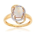 thumbnail image 1 of Decadence 14K Yellow Gold 0.09 CTTW Round Diamond & 8x6mm Cushion Gemstone Knot Ring, 1 of 4