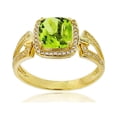 thumbnail image 1 of Decadence 14K Yellow Gold 0.18 CTTW Round Diamond & 7mm Cushion Gemstone Split Sides Ring, 1 of 4