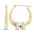 thumbnail image 1 of Decadence 14K Yellow Gold 3mm Thick High Polished with Diamond Cut Knot Hoop Earrings with Hinged Clasp | 3x18mm Hoop | Earrings For Sensitive Ears | Yellow Gold Hoops | Gold Earrings For Women, 1 of 5