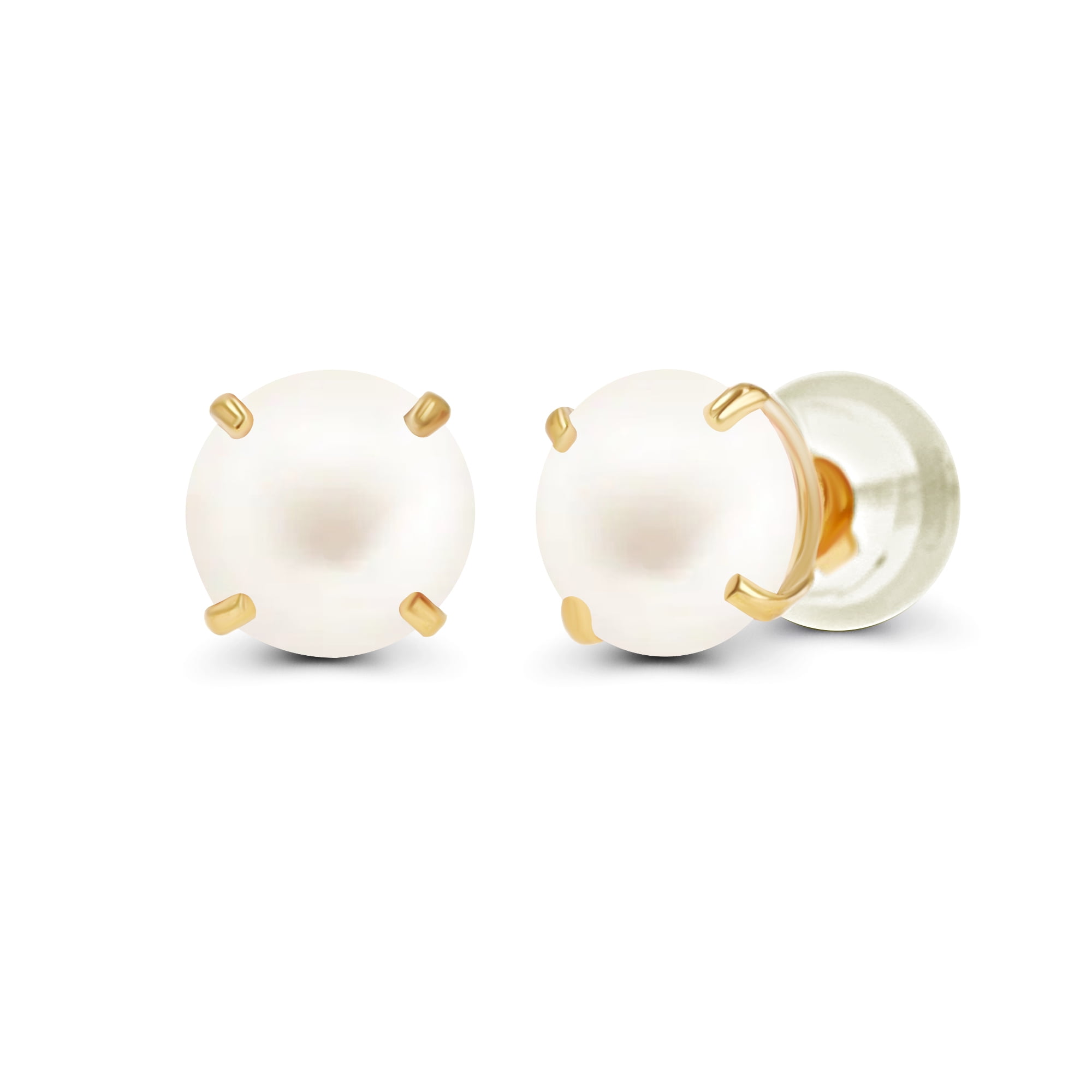 Genuine Freshwater Pearl Dangle Earrings For Women – AAAA Quality, 14K Gold Plated Sterling Silver