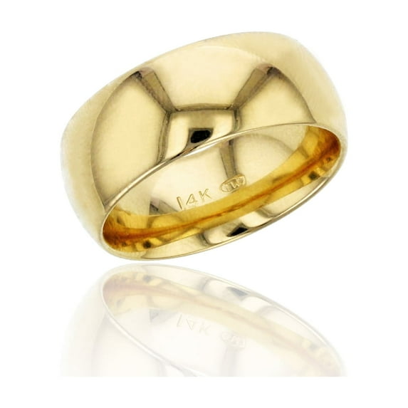 Decadence 14K Yellow Gold 8mm Polished Plain Wedding Band, Size 9