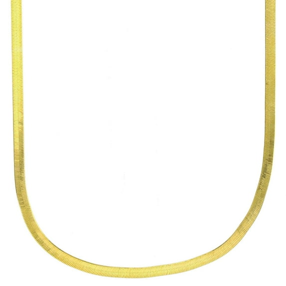 Decadence 14K Yellow Gold Solid 5mm Herringbone Chain with Lobster Claw Clasp | 22" Necklace | Italian Gold Necklaces | Gold Herringbone Necklaces for Men and Women