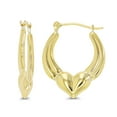 thumbnail image 1 of Decadence 14K Yellow Gold Solid Polished Heart Hoop Earrings For Women, 3x22mm, 1 of 5