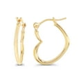 thumbnail image 1 of Decadence 14K Yellow Gold Solid Sideways Heart Shaped Hoop Earrings For Women and Girls, 1.20x15mm, 1 of 5
