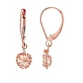 thumbnail image 1 of Decadence 14K Yellow, White and Rose Gold 1.25mm Round Created White Sapphire & 5mm Heart Genuine Gemstone Birthstone Bead Frame Drop Leverback Earrings | Genuine Birthstone | Earrings For Women, 1 of 4
