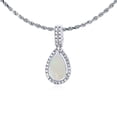 thumbnail image 1 of Decadence 14K Yellow, White, Rose Gold 8x5mm Pear Cut Natural Gemstone & 0.11 CTTW Diamond Halo 18" Rope Chain Necklace, 1 of 4