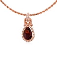 thumbnail image 1 of Decadence 14K Yellow, White, Rose Gold 8x5mm Pear Cut Natural Gemstone & 0.11 CTTW Round Diamond Knot 18" Rope Chain Necklace, 1 of 4