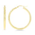 thumbnail image 1 of Decadence 14k Yellow Gold Solid Polished 3mm Thick Diamond Cut Hoop Earrings for Women | 3mm Thick | Classic Style | Italian Gold Hoops | Secure Click-Top |Shiny Polished Earrings, 25mm-60mm, 1 of 5